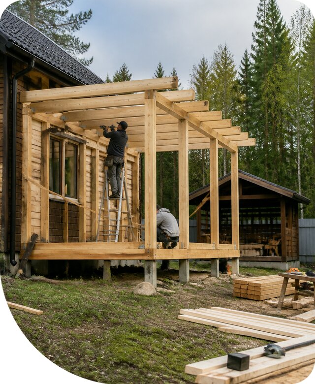 Строительство пристроек и построек на участке в Кыштыме